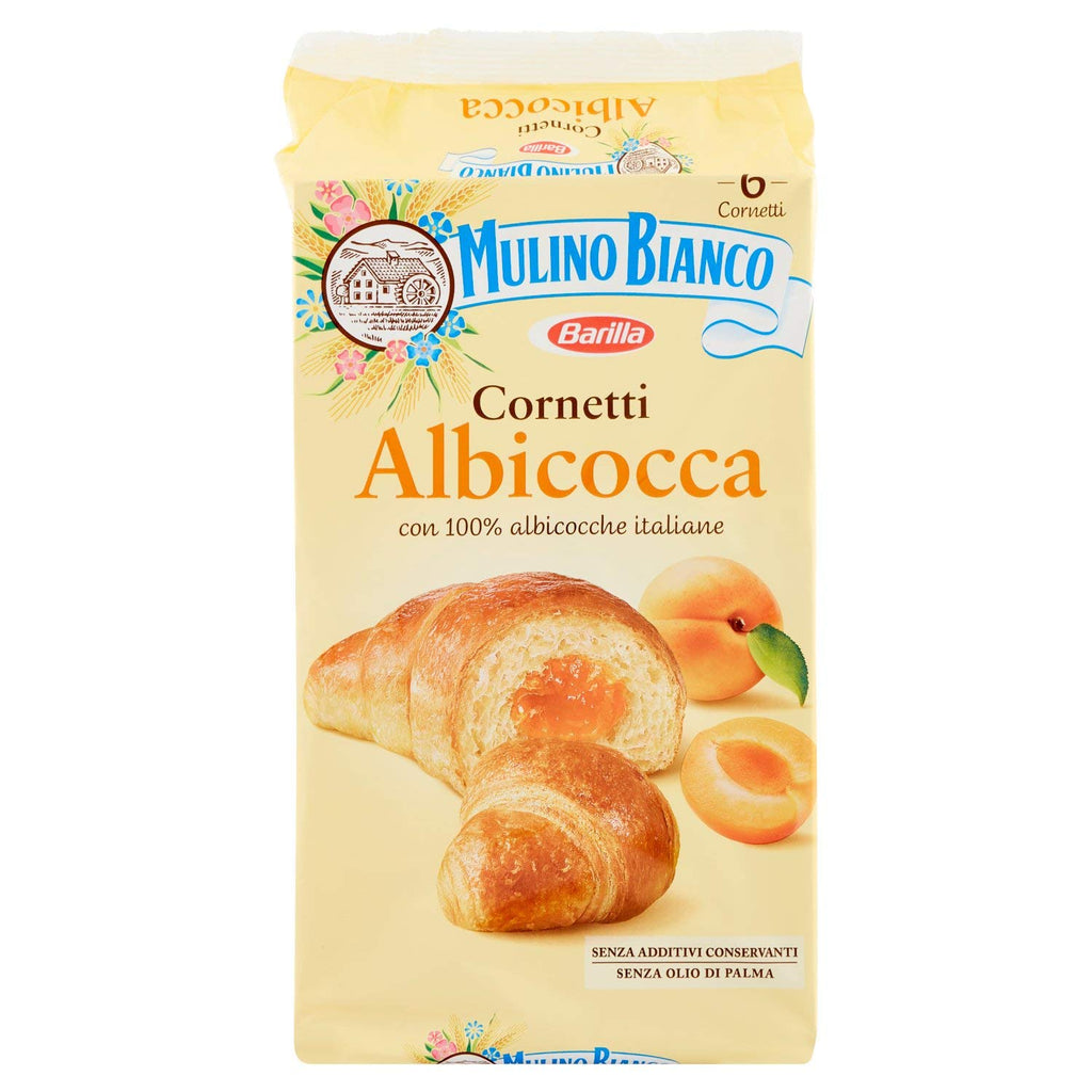 Mulino Bianco: "Cornetti alla Albicocca" 6 croissants with Apricot jam 10.58 Ounces (300g) [ Italian Import ]