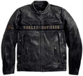 Harley Men’s Passing Link Triple Vents Cafe Racer Motorcycle Black Leather Jacket