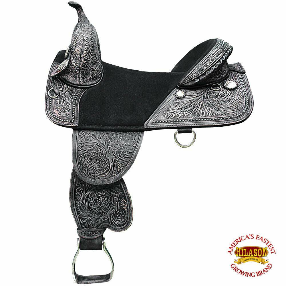 Hilason 16 in Western Horse Saddle Treeless Trail Barrel Leather