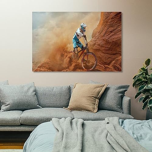 THAELY Bike Canvas Wall Art Bike Cyclocross Pictures Wall Decor Print Bike Cyclocross Posters Extreme Sport Canvas Painting Posters And Prints Wall Art Pictures for Living Room Bedroom Decor