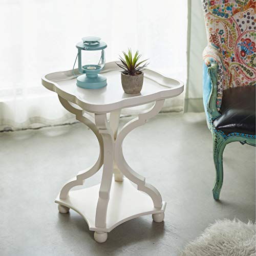 Rustic Farmhouse Cottagecore Accent End Table X 2, Natural Tray Top Side Table Nightstand for Family, Dinning or Living Room, Handcrafted Finish, Modern, 19" L x 19" W x 25" H