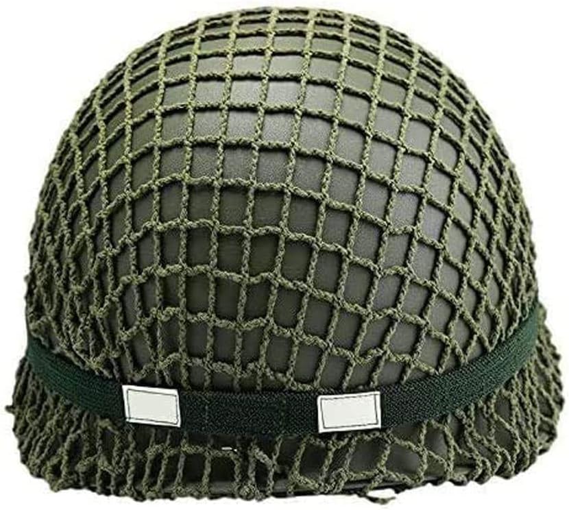 WW2 Helmet US Army M1 Replica with Net/Canvas Chin Strap DIY Painting