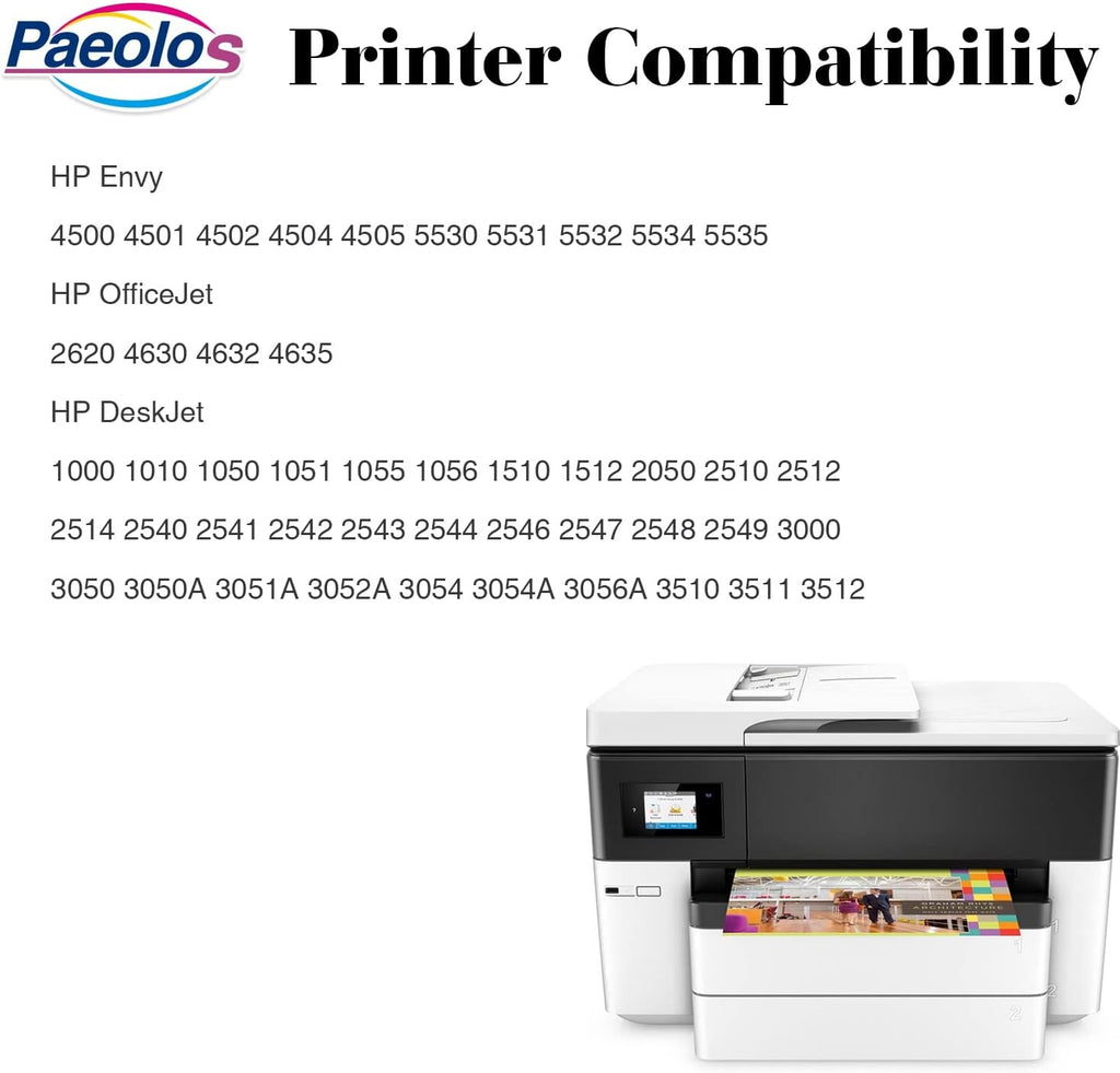Remanufactured Ink Cartridges Replacements for HP 61 XL Work with Envy 4500 5530 OfficeJet 2620 4630 DeskJet 1000 1010 1050 1510 2050 2510 3000 3050 3510 Printer, 3 Packs by Paeolos Pack of 2