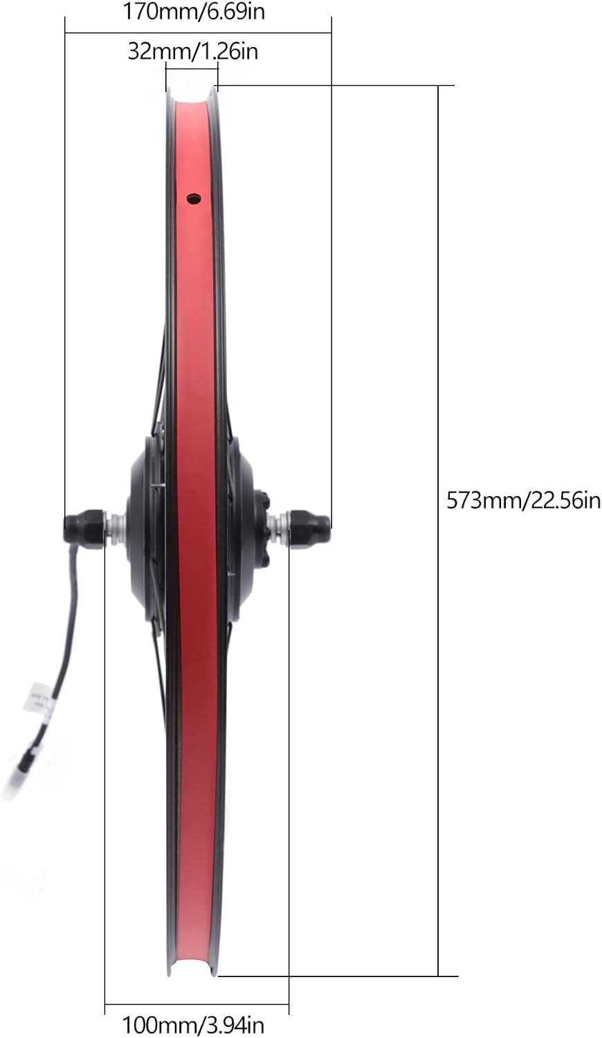 Motor Wheel, 26" 350W Electric Bicycle Front Wheel Hub Motor, 36V Two Types of Handlebars E Bike Conversion Set, Brushless Gear Motor Conversion Kit, with LCD Controller, for Two-Wheeled Bikes
