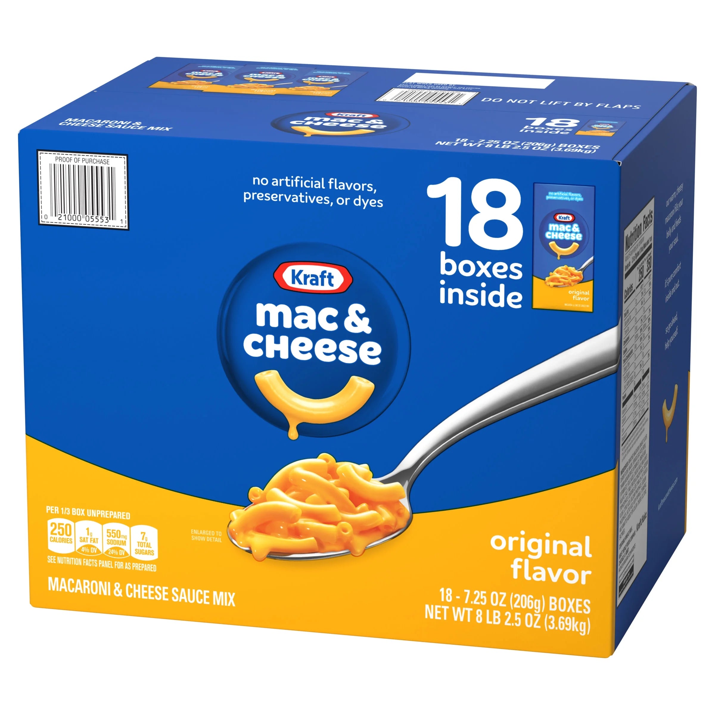 Kraft Original Mac & Cheese Macaroni and Cheese Dinner, 18 ct Pack, 7.25 oz Boxes