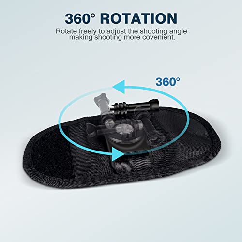 ParaPace Shoulder Strap Mount for GoPro Hero 7 6 5 4 3+,Pack Mount Adjustable Shoulder Strap Holder with 360 Degree Rotary Hook for Action Cameras, Xiaomi, SJCAM