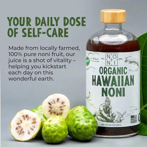 Healing Noni - Organic Hawaiian Noni Juice - 1 Pack of 32oz Glass Bottles