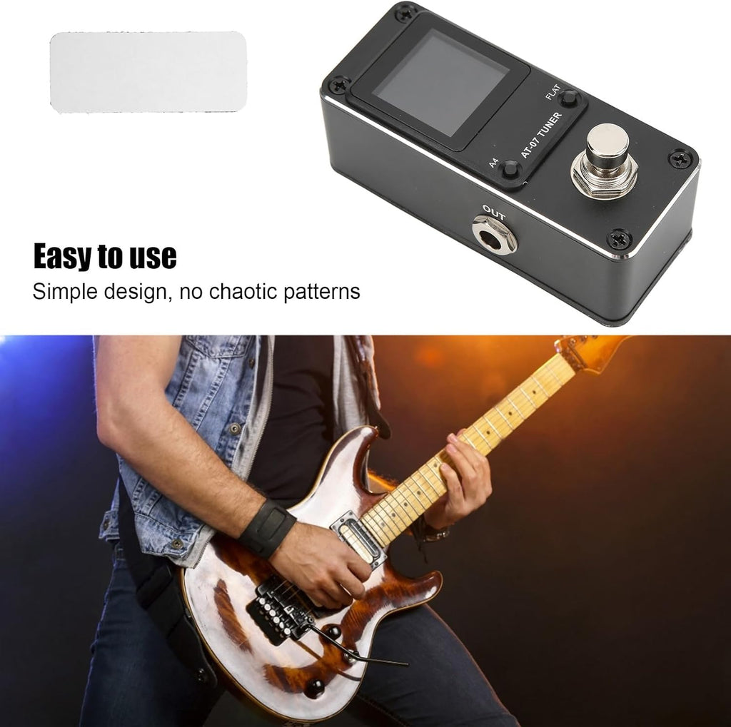Guitar Phaser Effect Pedal, Electric Bass Tuner Pedal Tuner Pedal Mini Single Type Pedals Monoblock Phaser Pedal for Electric Guitar Built in 9V 300mAh Battery Metal Black