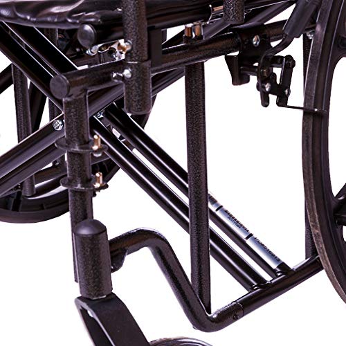 Wheelchair Reclining Back Heavy Duty Bariatric Desk Arm Padded Detachable with Cushioned Head Immobilizer and ELR (450lb) (24" seat)