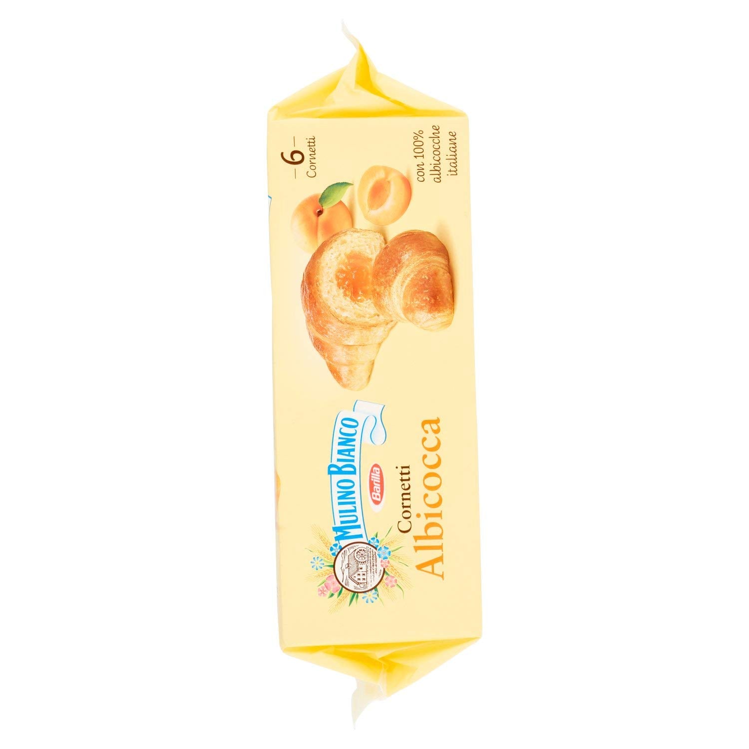Mulino Bianco: "Cornetti alla Albicocca" 6 croissants with Apricot jam 10.58 Ounces (300g) [ Italian Import ]
