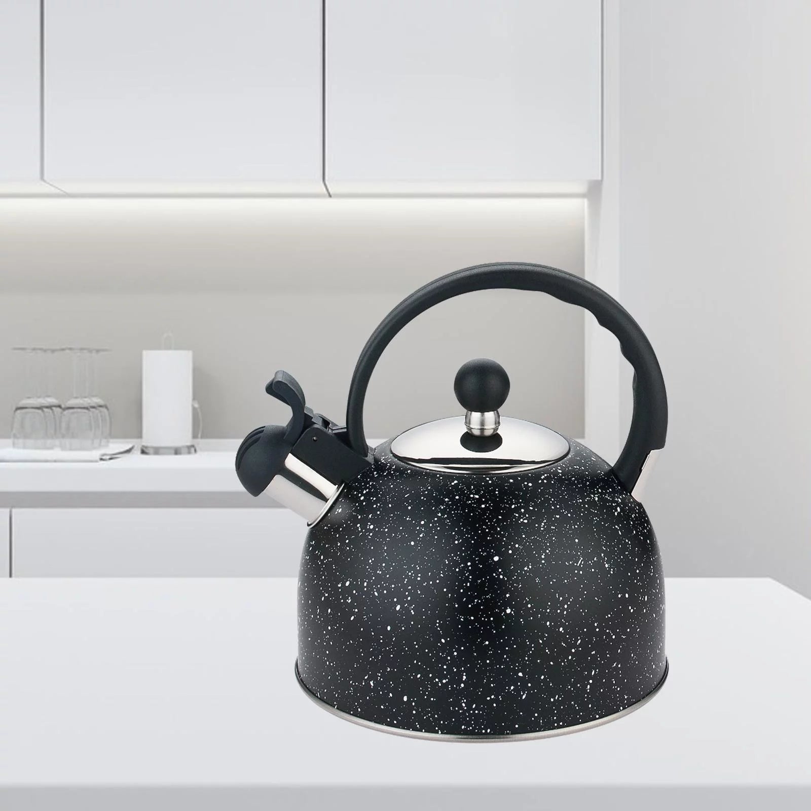 Multifunctional Loud Whistling Kettle 2L Large Capacity Household Stainless Steel Picnic Tea Pot Teapot Kettle Water Kettle for picnic black
