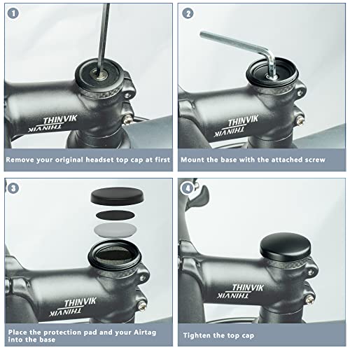 Thinvik AirTag Bike Mount for Hidden AirTag Water Bottle Cage - Anti Theft Waterproof AIRTAG Holder - GPS Bike Tracker Protector