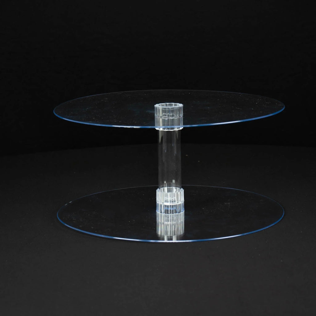 Efavormart 2 Tier 18 inch Acrylic Crystal Glass Clear Cupcake Dessert Decorating Stand For Birthday Xmas Party Wedding