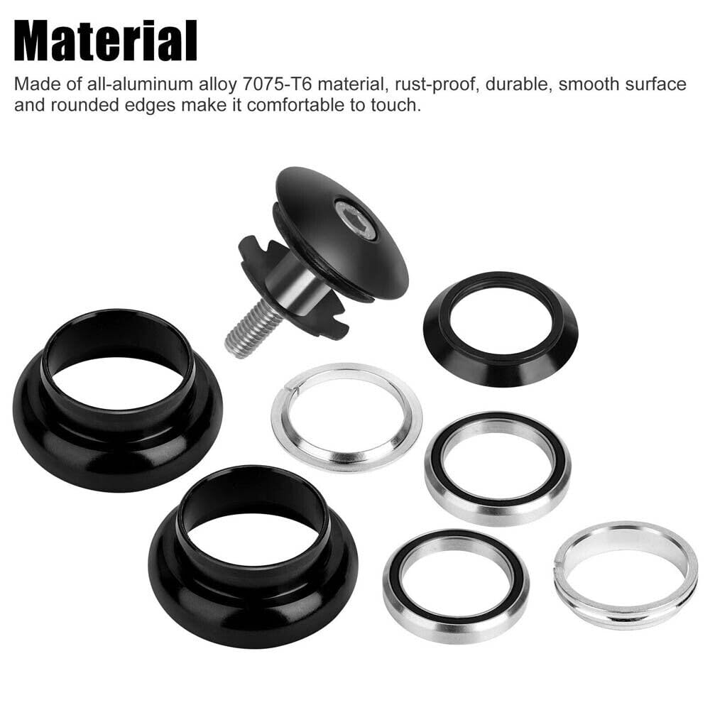 2PCS 34mm 1-1/8" Threadless Sealed External Bearing Headset Kits for MTB Road Bike Bicycle