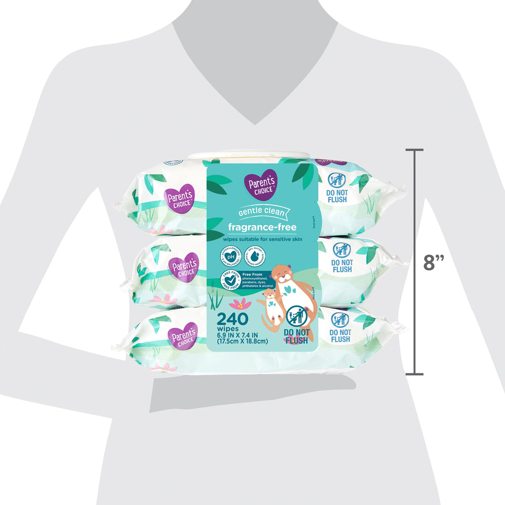 (4 pack) Parent's Choice Fragrance Free Baby Wipes, 80 Count (Select for More Options)