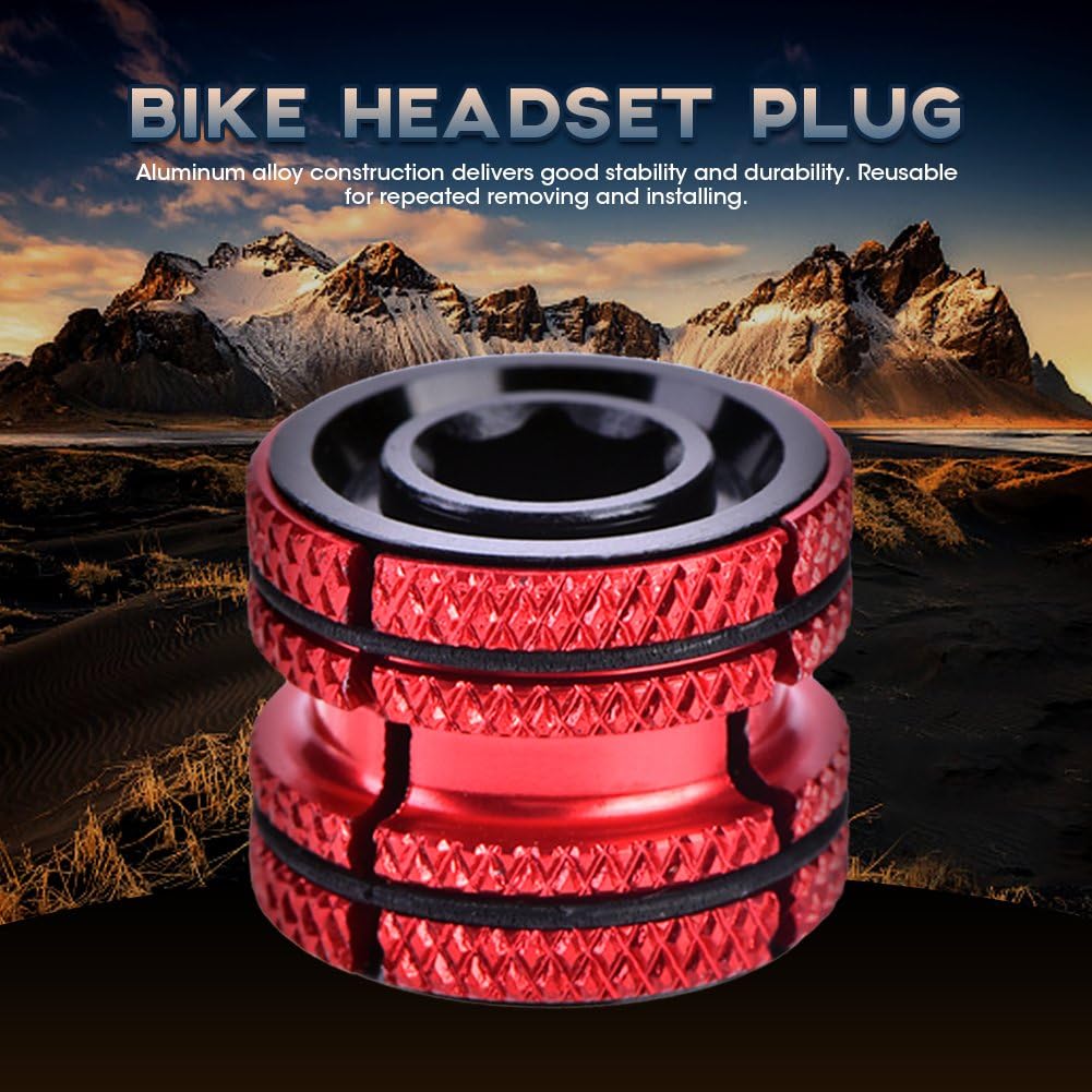 Headset Expander Plug, Bike Headset Carbon Fork Compression Plug for 28.6mm(Red) Compression Plug Carbon Steerer Bike Headset Compression Plug