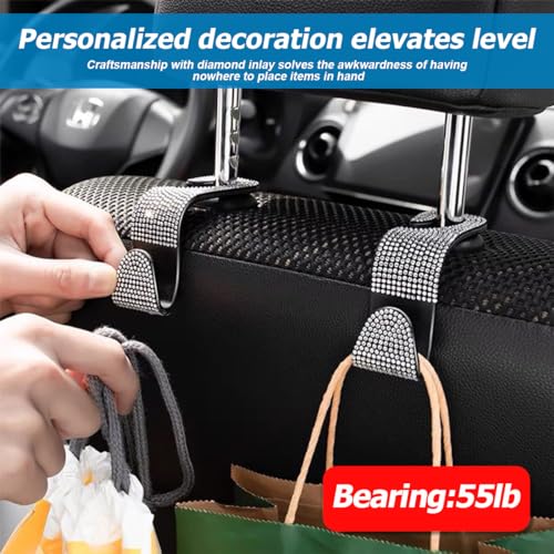 Osilly 27PCS Bling Car Accessories Set for Women, 15 Inch Reinestone Crystal Steering Wheel Covers License Plate Frame USB Charger Phone Holder Coasters, Vehicle Decorations, Universal Fit