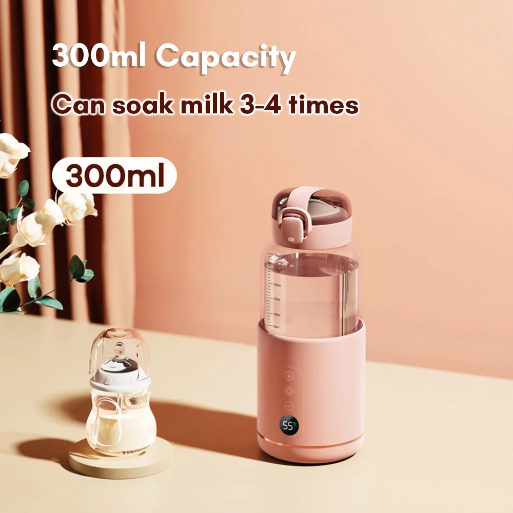 Dcenta Electric Kettle - Portable Water Warmer for Baby, 300ml Capacity, Precise Temperature Control, Built-in Battery, Ideal for Car Travel