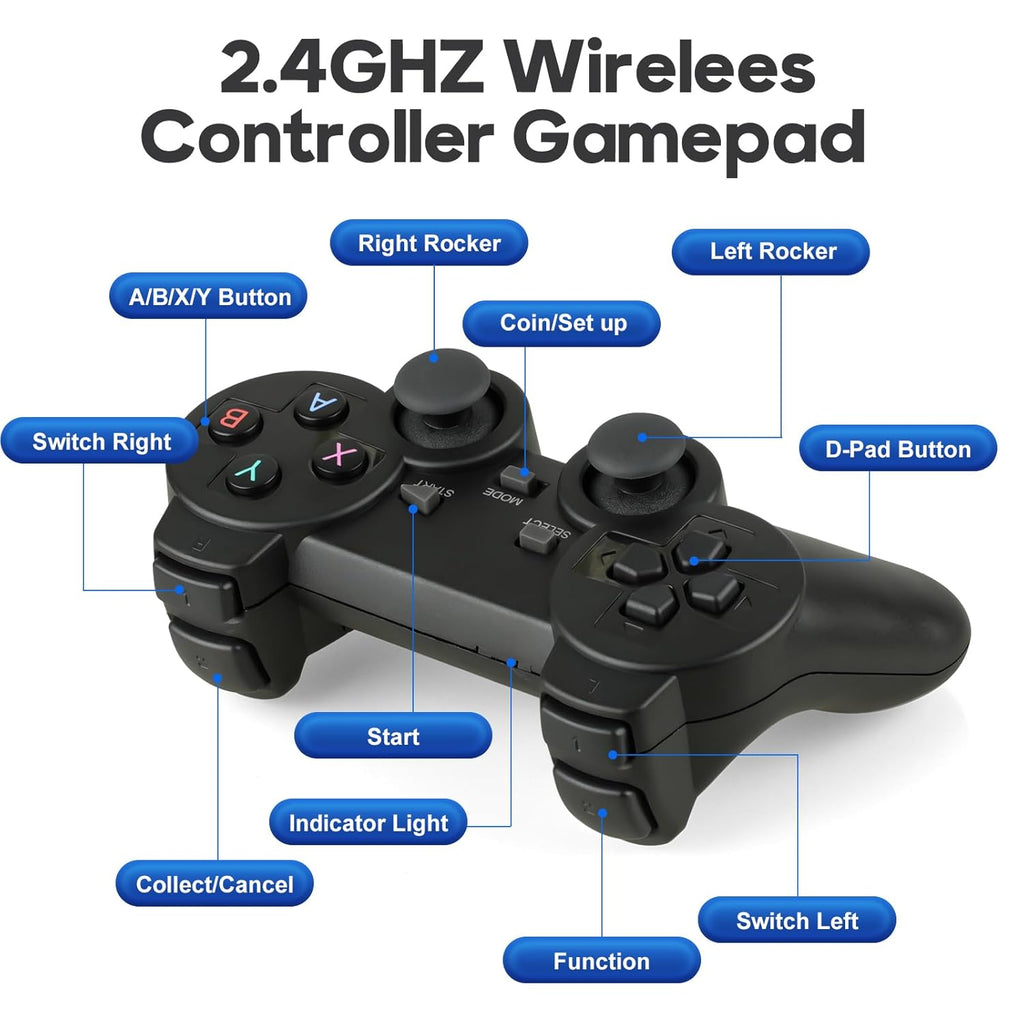 Akaxi Arcade Game Box, Plug and Play Retro Game Console, Pre-installed with over 20,000 classic games, 4K HD Output，TV PC Projector, Supports Up to 4 Players, Search, Save, Hide, Favorites List