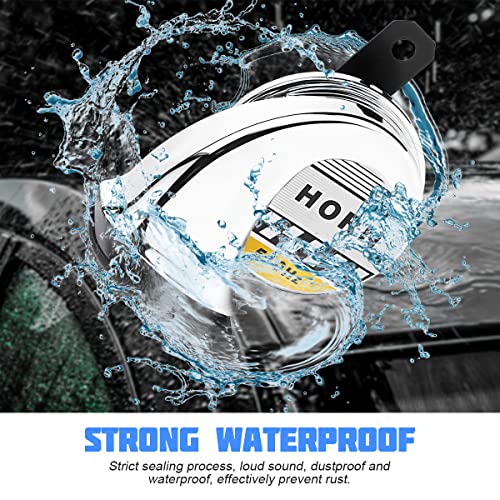 115DB 510Hz Snail Air Horn, 12V Waterproof Loud Electronic High Tone Horn, Single Sound Siren Voice Speaker, Auto Accessories Universal for Car, Motorcycle, Scooter, Bicycle, Boat, Train