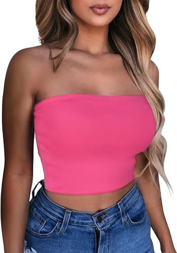 Summer Tube Tops Basic Crop Tops for Women Strapless Tank Casual Tunics Sexy Short Shirts