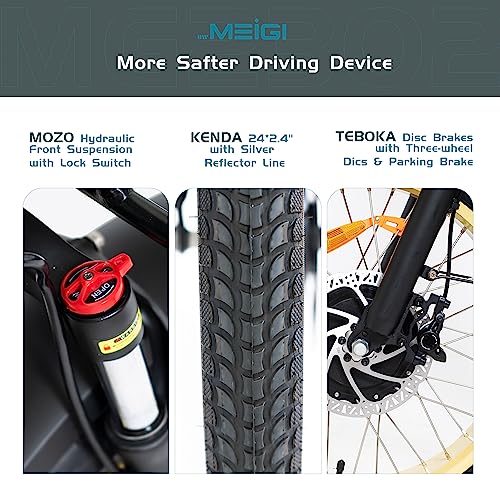 DWMEIGI 3 Wheel Electric Bicycle 750W Motor 48V 13AH Battery with Turn Signal Reserve Gear, Foldable 24" Tire Electric Cruiser Tricycle