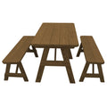Pine 5' Traditional Picnic Table with 2 Benches - Mushroom Stain
