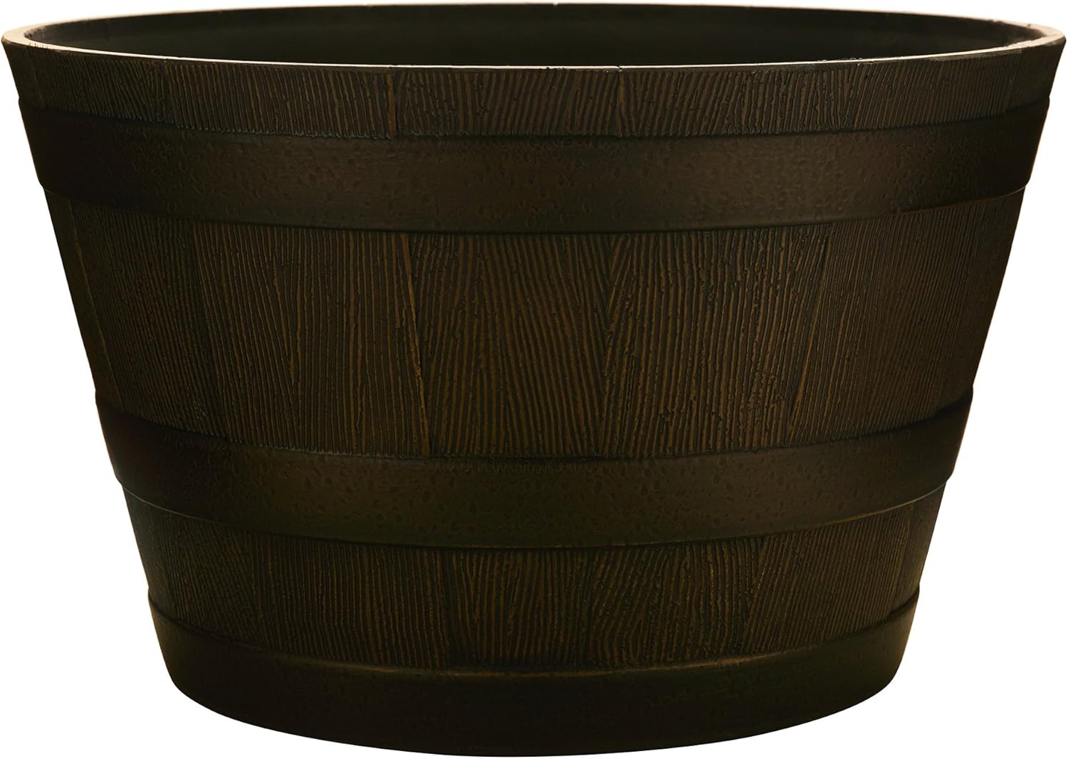 Southern Patio 20.5" Resin Whiskey Barrel Planter, Kentucky Walnut Brown