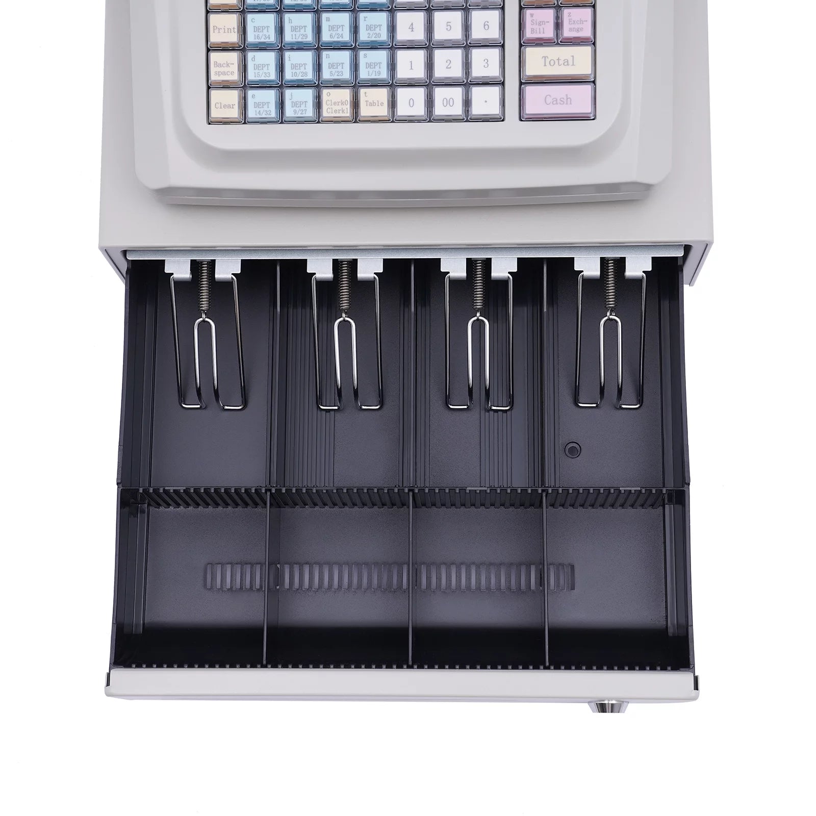 Miumaeov Multifunctional Electronic Cash Register, 48 Keys Cash Management System with Thermal Printer LED Display for Retail, Restaurant, Shop, Supermarket