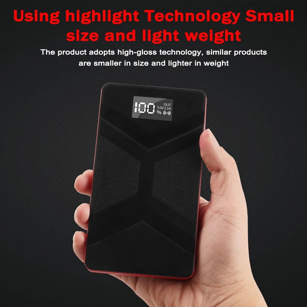 Xhy Jump Starter 20000mAh Car Battery Pack Booster Jumper Box Portable Emergency Start Power Supply Auto Power Bank with Built-in LED Light Black