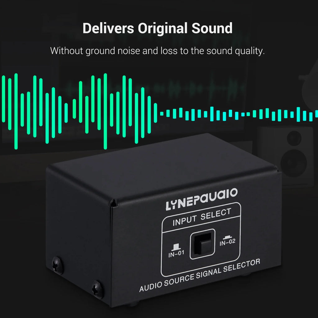 Meterk Linepaudio Audio Switcher Rca 2 In 1 Out / 1 In 2 Out A/B Switch Stereo Audio Splitter Box With No Distortion Rca Jack For Switching Between Computer Speakers And Headphones