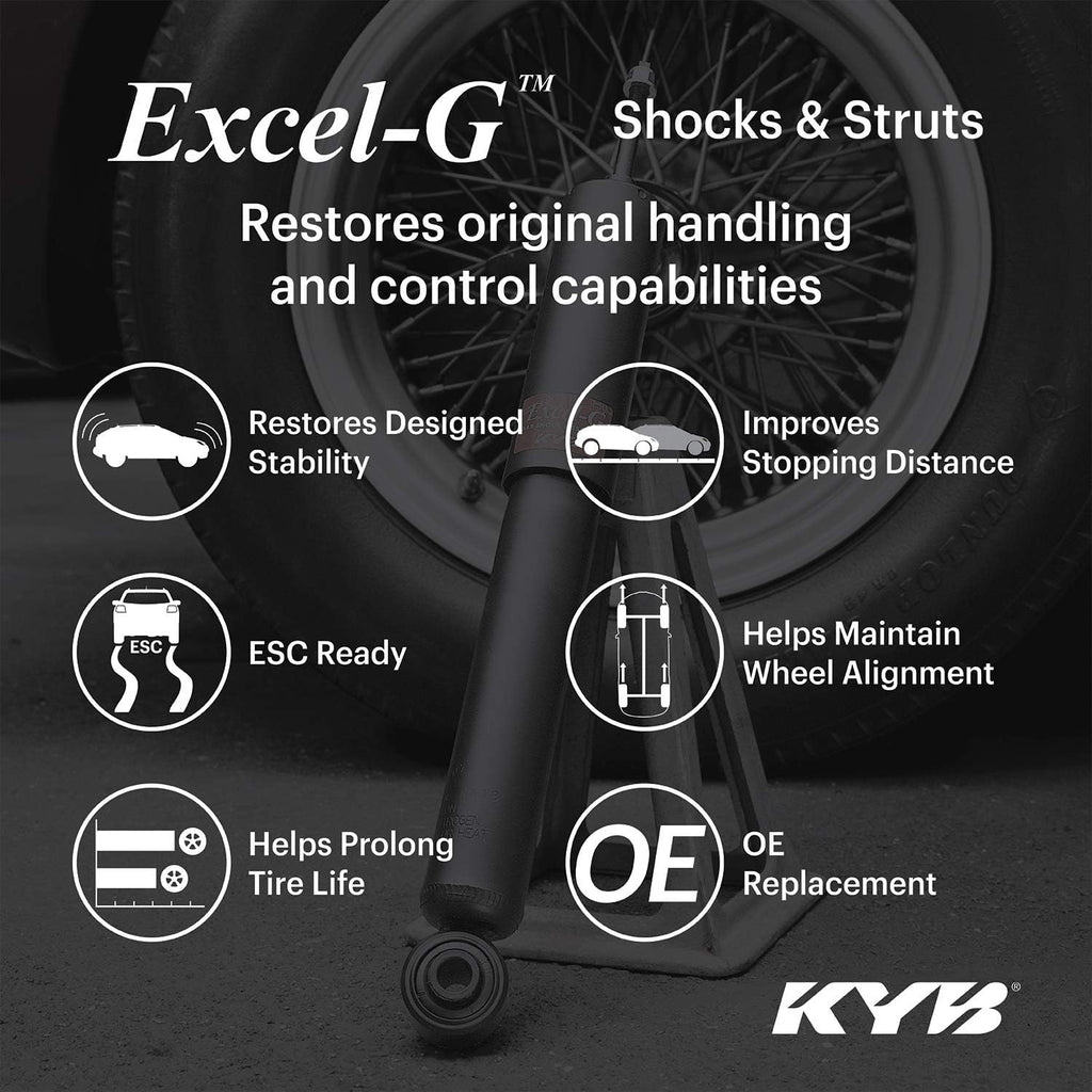 KYB 344381 Excel-G Gas Shock, Black, Silver