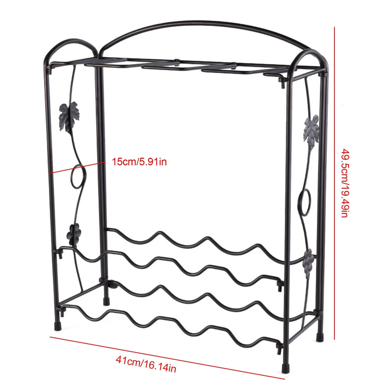 ZhdnBhnos 2-Tier 8 Bottles Stackable Wine Rack Countertop Glasses Storage Organizer Floor Standing Holder Display Shelf