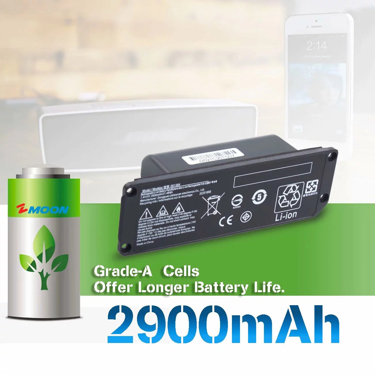 061385 Battery 061384 061386 063287 7.4V 2900mAh Replacement for Boses Soundlink Mini one / Boses SoundLink Mini Bluetooth Speaker one/ Boses SoundLink Mini Bluetooth Speaker I/ Boses Mini I