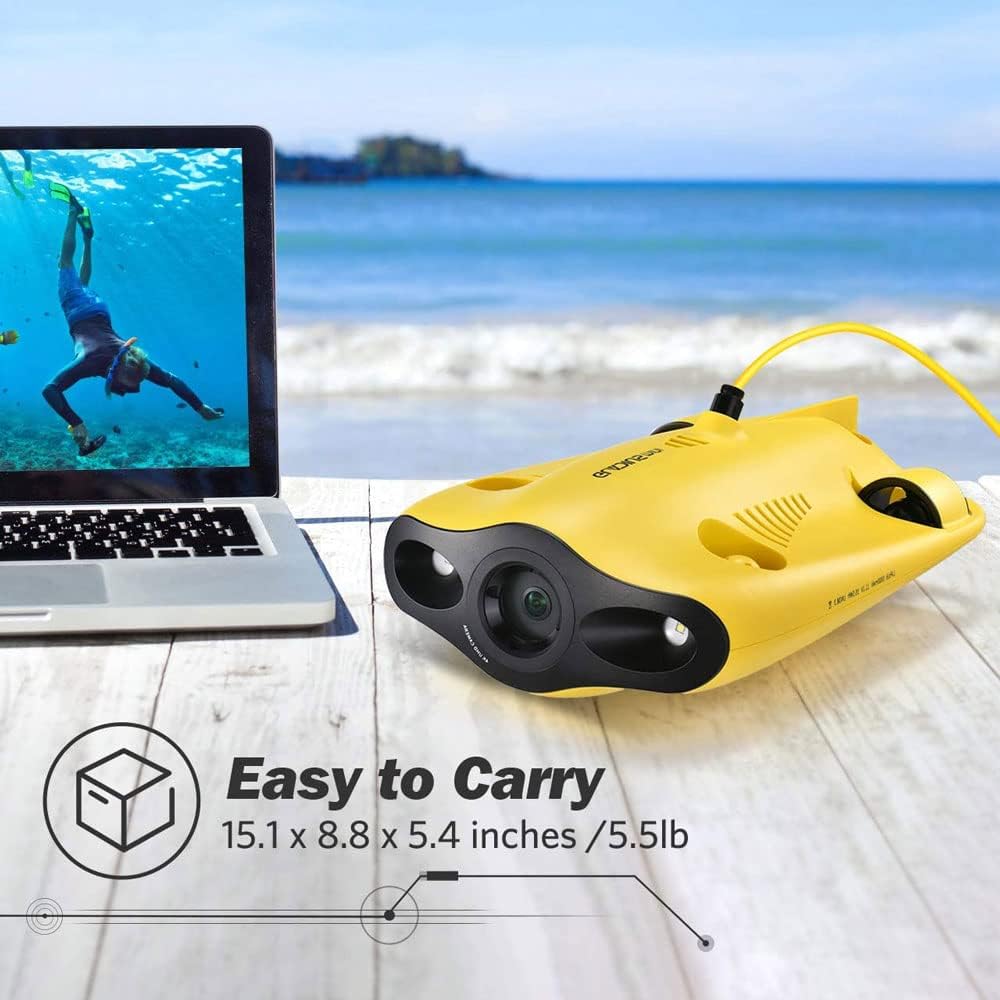 Underwater Drone Underwater Omnidirectional Movement 4K UHD Camera VR Headset Real-Time Control LED True 360° Ultra Wide Angle Posture Lock Slow Motion Image Stabilization