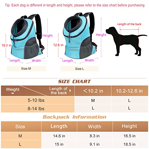 YUDODO Pet Dog Backpack Carrier Small Dog Front Carrier Pack Reflective Head Out Motorcycle Puppy Carrying Bag Backpack for Small Medium Dogs Cats Rabbits Outdoor Travel Hiking Cycling