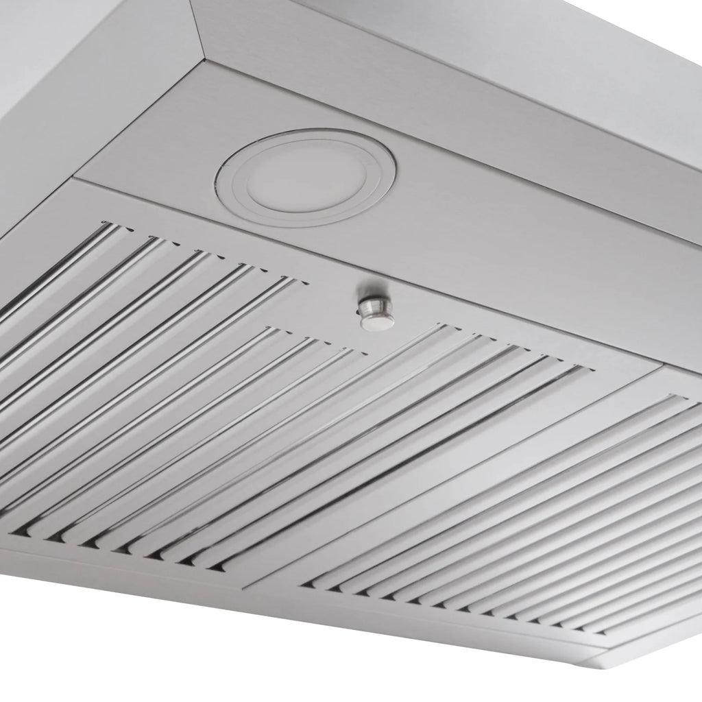 BENTISM 30" 350cfm 3 Speed Wall Mount Range Hood Ductless Kitchen Vent Stainless Steel 6" Round Vent