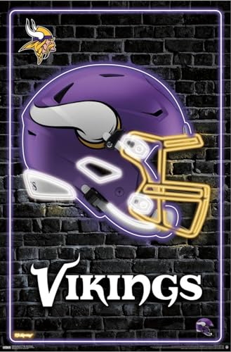 Trends International NFL Minnesota Vikings - Neon Helmet 23 Wall Poster