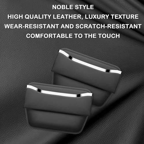 HOLDCY Car Seat Gap Filler Organizer - Leather Console Side Pocket Seat Storage - Stylish and Practical Car Accessories for Cars,SUV,Truck