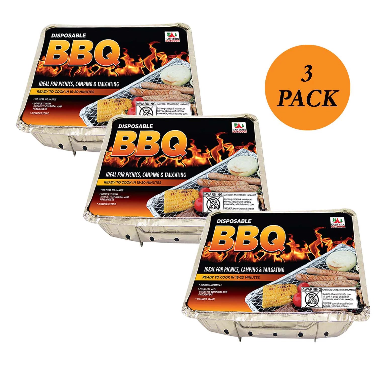 Disposable Grill BBQ 3 Pack: Aluminum Portable Disposable Charcoal Grills, Great for Grilling On The Go,  8.5 X 10.75 inch each