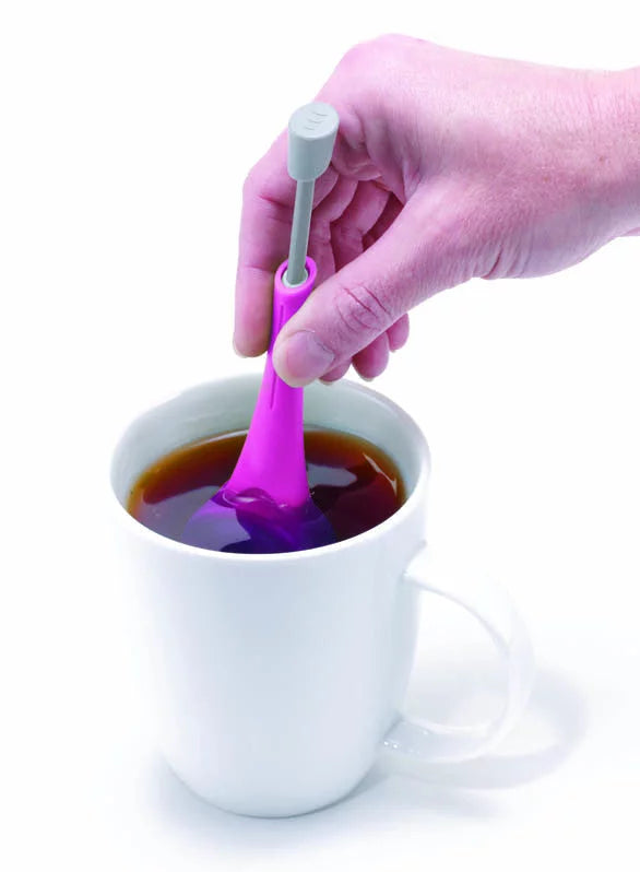 Jokari Loose Leaf Tea Infuser with Squeeze Pump also Usable with Tea Bags 4 Pk