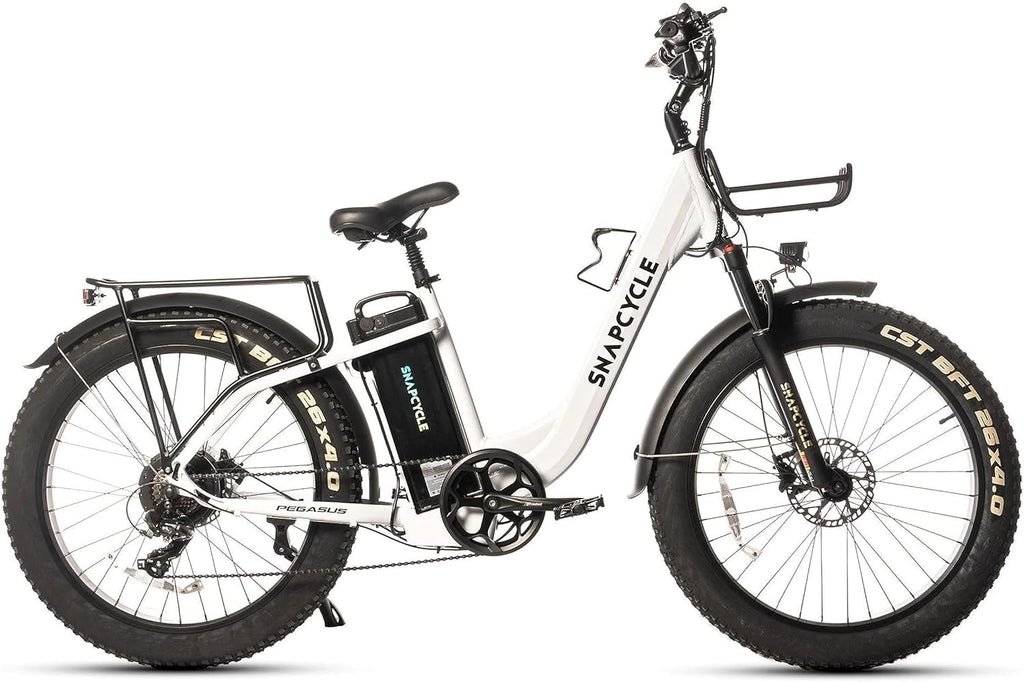 Electric Bike for Adults,1000W Peak Motor 28MPH with 26" x 4.0 Fat Tire Step-Thru Ebike,48V 15AH Removable Battery, Hydraulic Brake, Shock Absorber, Commuter Ebikes,7-Speed Gear, UL