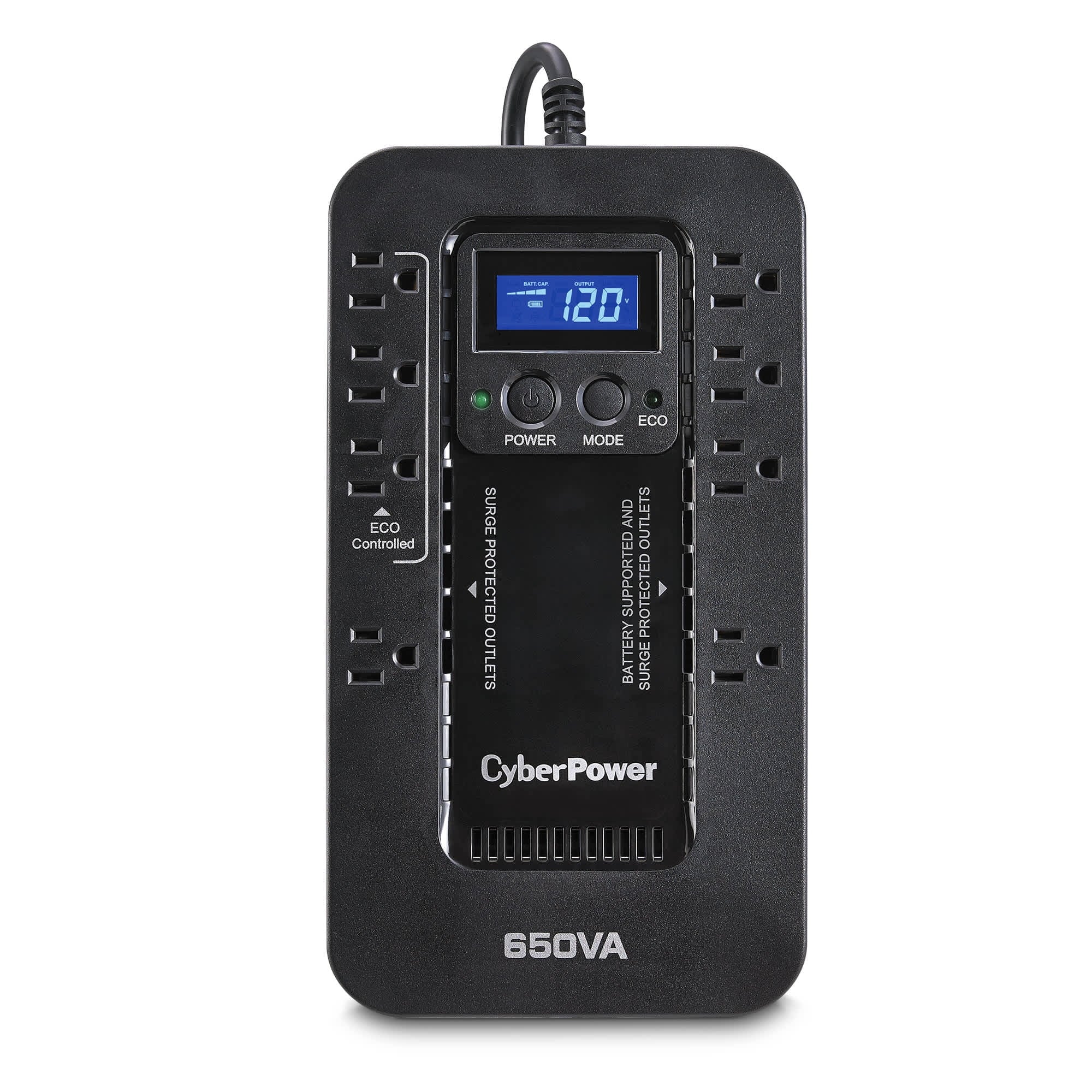 CyberPower EC650LCD 8 Outlet Battery Backup UPS System
