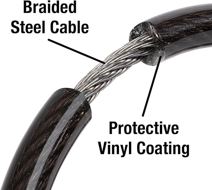 Bike Cable Resettable Combination Lock Duty Anti Theft Bicycle Cable Lock 5 Foot Coiled Cut Resistant Cable with 4 Digit Custom Combination for Bicycles Kayaks Boards Gates&Outdoor Gear (05 FT)