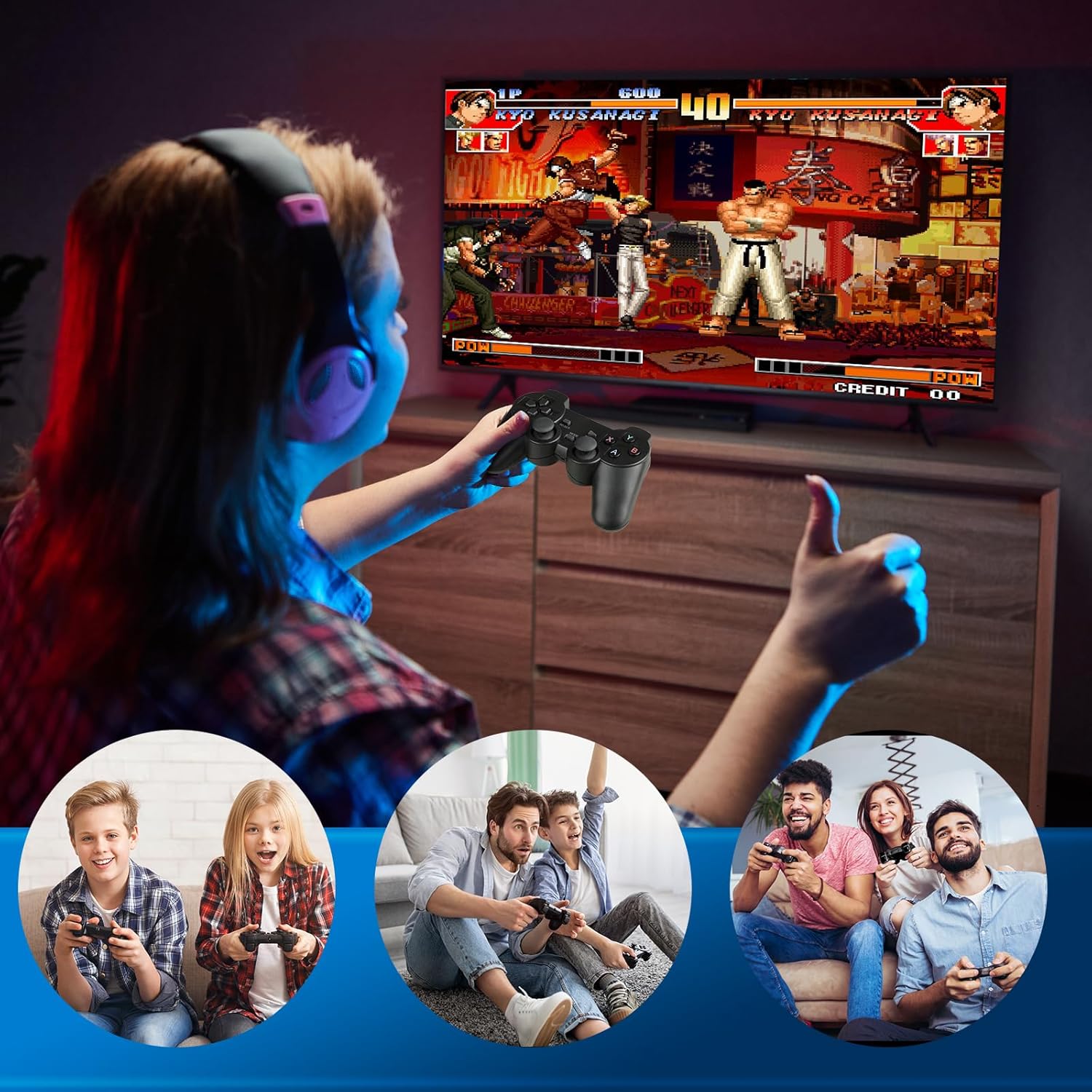 Akaxi Arcade Game Box, Plug and Play Retro Game Console, Pre-installed with over 20,000 classic games, 4K HD Output，TV PC Projector, Supports Up to 4 Players, Search, Save, Hide, Favorites List