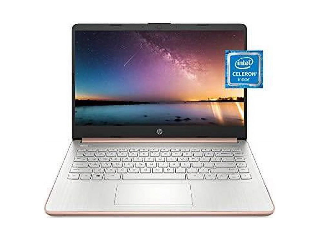 HP 14-dq0000 14" Notebook - HD - 1366 x 768 - Intel Celeron N4020 Dual-core (2 Core) 1.10 GHz - 4 GB RAM - 64 GB Flash Memory - Pale Rose Gold, Natural Silver 14-dq0030nr