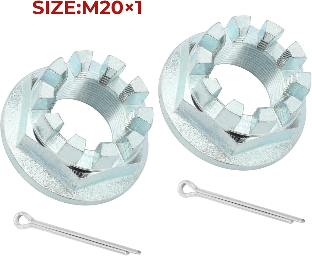 M MATI Front & Rear Axle Nuts with Pins 2Pcs for Honda Pioneer 700 500 520 2014-Up Big Red 700 MUV700 2009-2013 Pioneer 1000 Talon 1000 2016-2021 90304-HM7-A10 94201-40400 90304-HM7-000