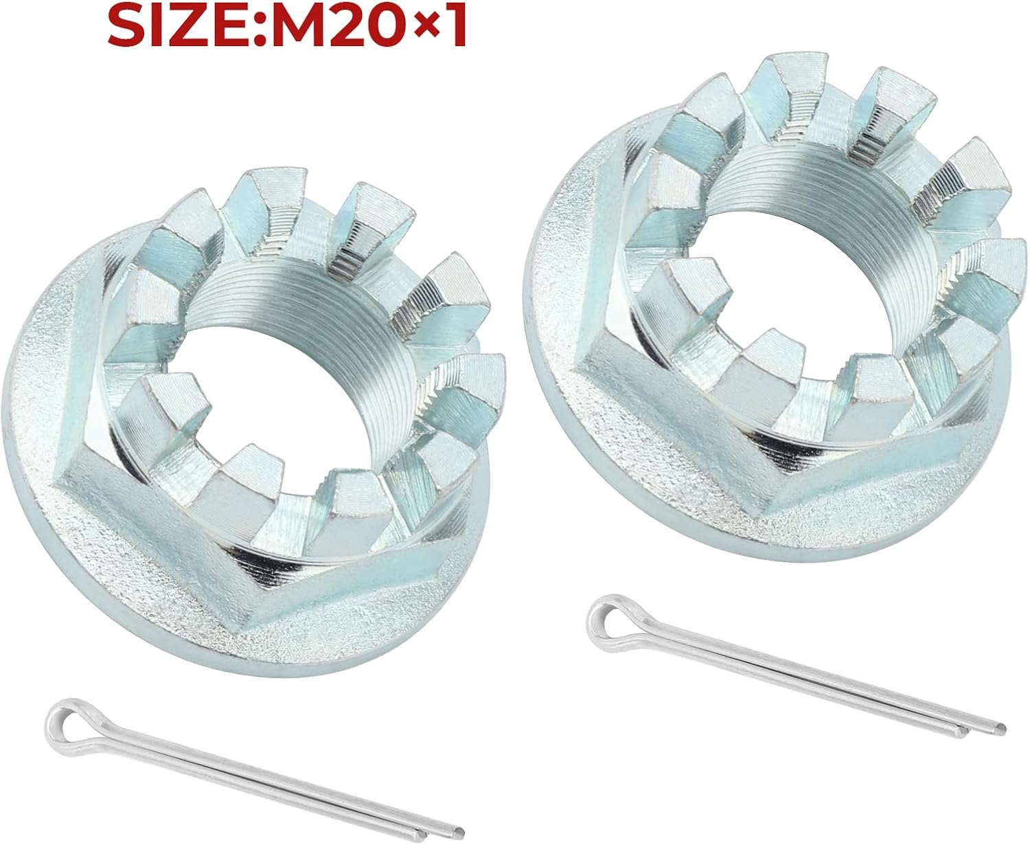M MATI Front & Rear Axle Nuts with Pins 2Pcs for Honda Pioneer 700 500 520 2014-Up Big Red 700 MUV700 2009-2013 Pioneer 1000 Talon 1000 2016-2021 90304-HM7-A10 94201-40400 90304-HM7-000