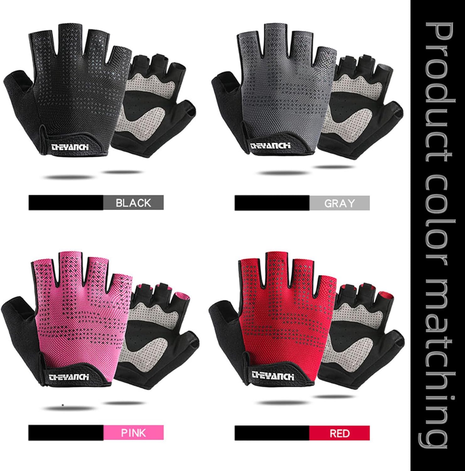 Half Finger Workout Gloves for Men and Women, Exercise Gloves for Weight Lifting, Cycling, Gym, Training, Breathable and Snug Fit(XL, Gray)