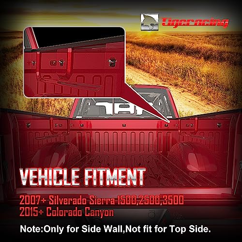 Tie Down Anchors Retractable Truck Bed D Ring Compatible with 2007+ Silverado & Sierra 1500 2500 3500 | 2015+ Colorado & Canyon - 3000LBS Capacity Only Fit SideWall (of 2)